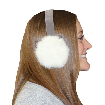 White Mink Fur Ear Muffs