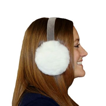 White Rex Rabbit Ear Muffs