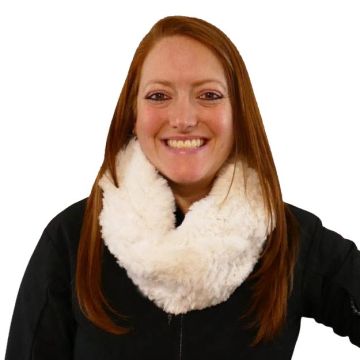 Rex Rabbit Fur Infinity Scarf - White #4096
