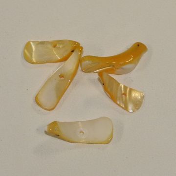 Bird Beads - Yellow #1235 (QTY 5)