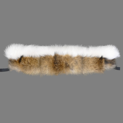 Finn Raccoon Fur Ruff - White And Brown