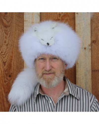 Arctic Fox Fur Davy Crockett Hat