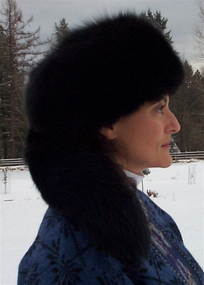 Black Dyed Blue Fox Vogue Hat