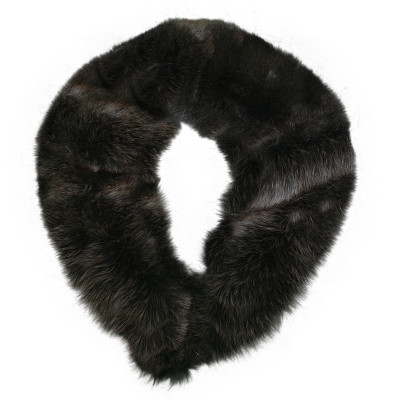Blue Fox Fur Detachable Collar - Charcoal Dyed