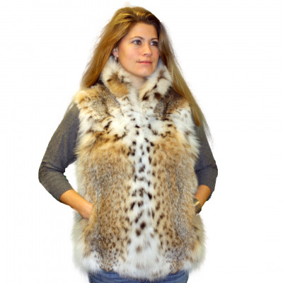 Women's Montana Lynx (Bobcat) Cat Fur Vest 