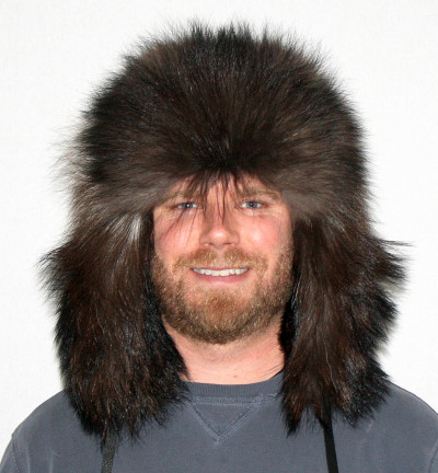 Black Wolf Fur Russian Trooper Style Hat