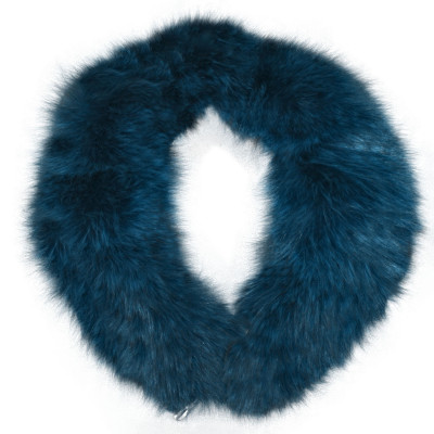 Blue Fox Fur Detachable Collar - Dyed Blue