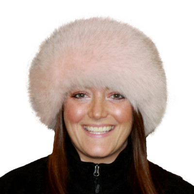 Dusty Pink Dyed Blue Fox  Fur Headband | Fur Neck Warmer | Fur Neck Collar