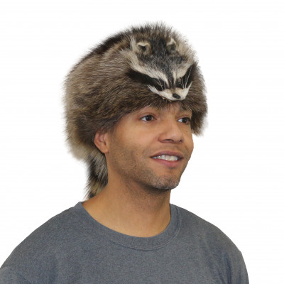Raccoon Fur Davy Crockett Hat