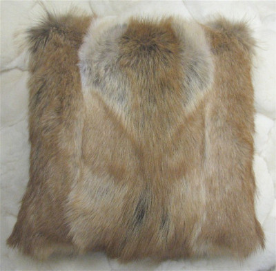 Red Coyote Fur Pillow