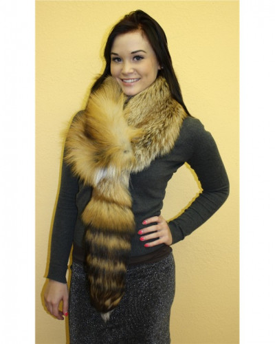 Red Fox Fur Scarf With Tail #rdtl