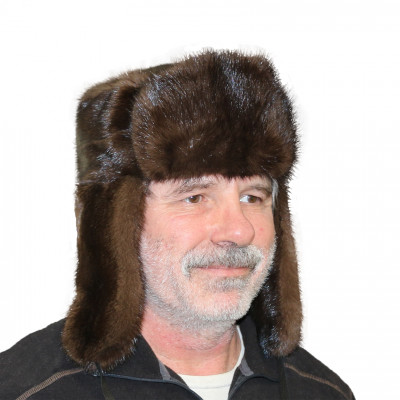 Mahogany Mink Fur Russian Trooper Style Hat