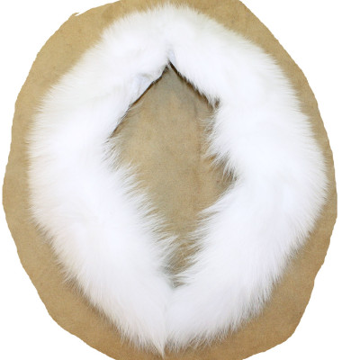 Blue Fox Fur Detachable Collar - Dyed White