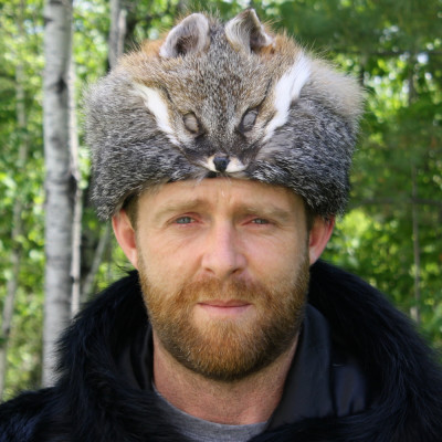 Gray Fox Fur Davy Crockett Hat