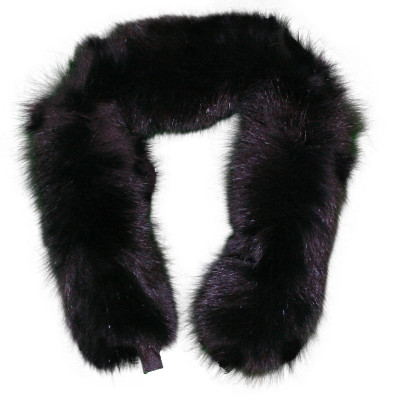 Black Fox Fur Ruff - 28 Inches