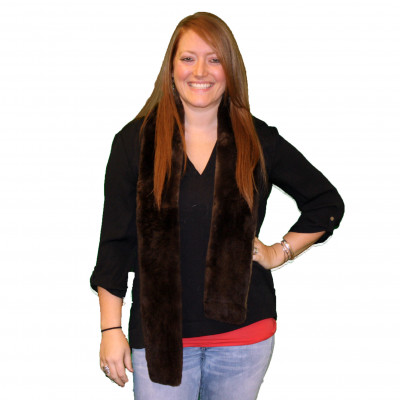 Natural Beaver Fur Scarf - Plucked & Sheared #1005