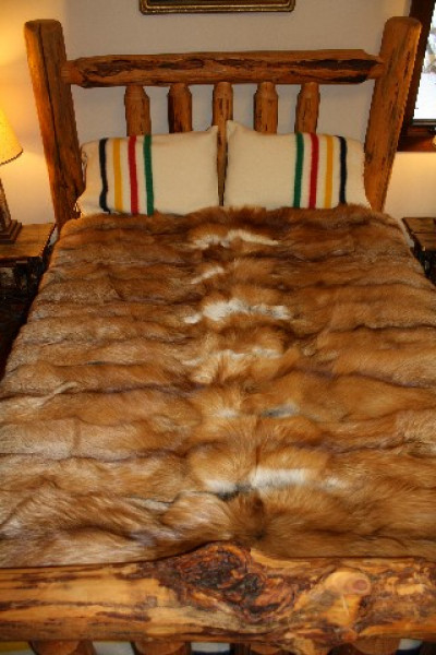 Red Fox Fur Blanket 60" X 72"
