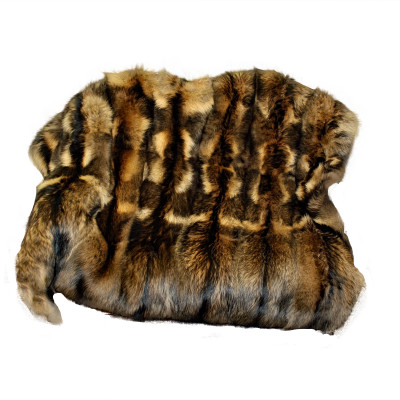 Finn Raccoon Fur Throw Blanket - 66 By 70 Inches