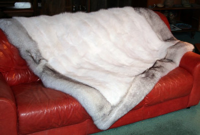 Shadow Fox Fur Blanket