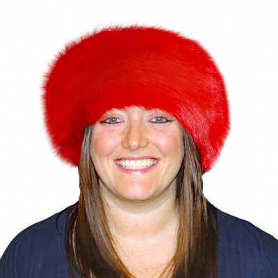 Red Dyed Shadow Fox Fur Headband | Fur Neck Warmer | Fur Neck Collar