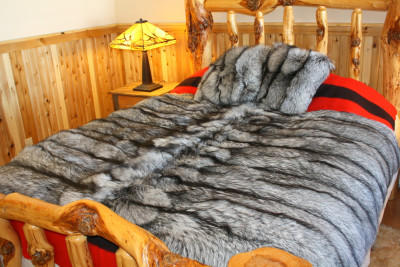 Silver Fox Fur Throw Blanket - Two Sizes