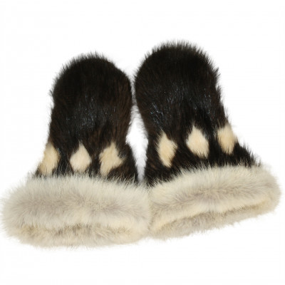 Alaska Musher Mittens - Beaver & Wolf Fur 
