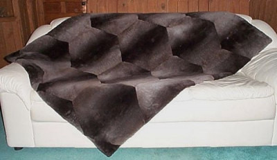 Natural Plucked And Sheared Beaver Fur Throw Blanket 60" X 72"