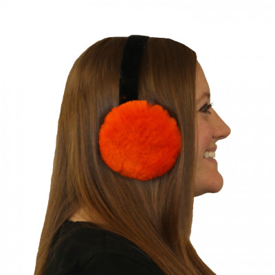 Orange Dyed Sheared Beaver Ear Muffs