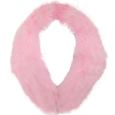 Blue Fox Fur Detachable Collar - Pink-Dyed