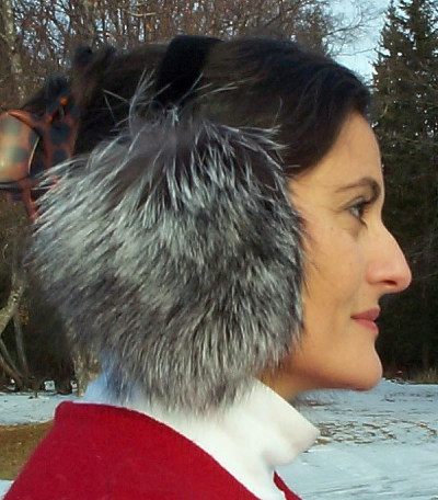 Silver Fox Fur Ear Muffs