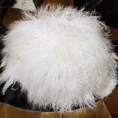 Tibetan/Mongolian Lamb Fur Plate Blanket - White & Cream
