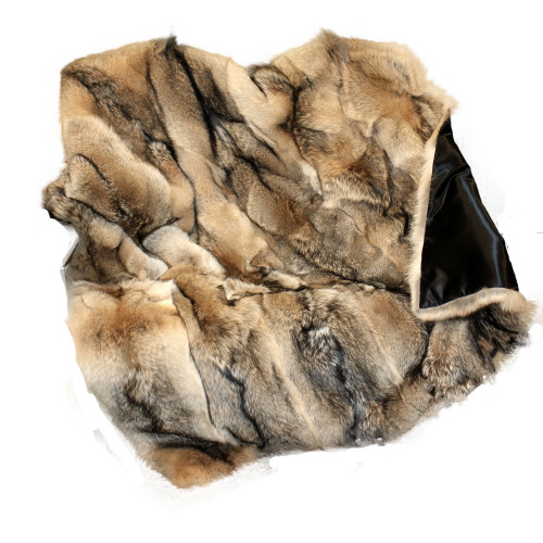 North Eastern Coyote Fur Throw Blanket - 66" X 72"