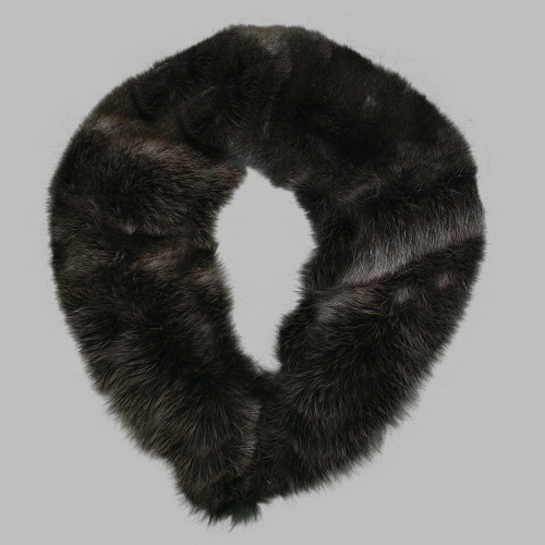 Blue Fox Fur Detachable Collar - Charcoal Dyed
