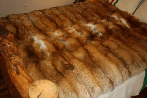 Red Fox Fur Blanket 60" X 72"