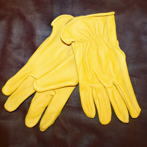 Men's Deerskin Gold Gloves - Work Grade