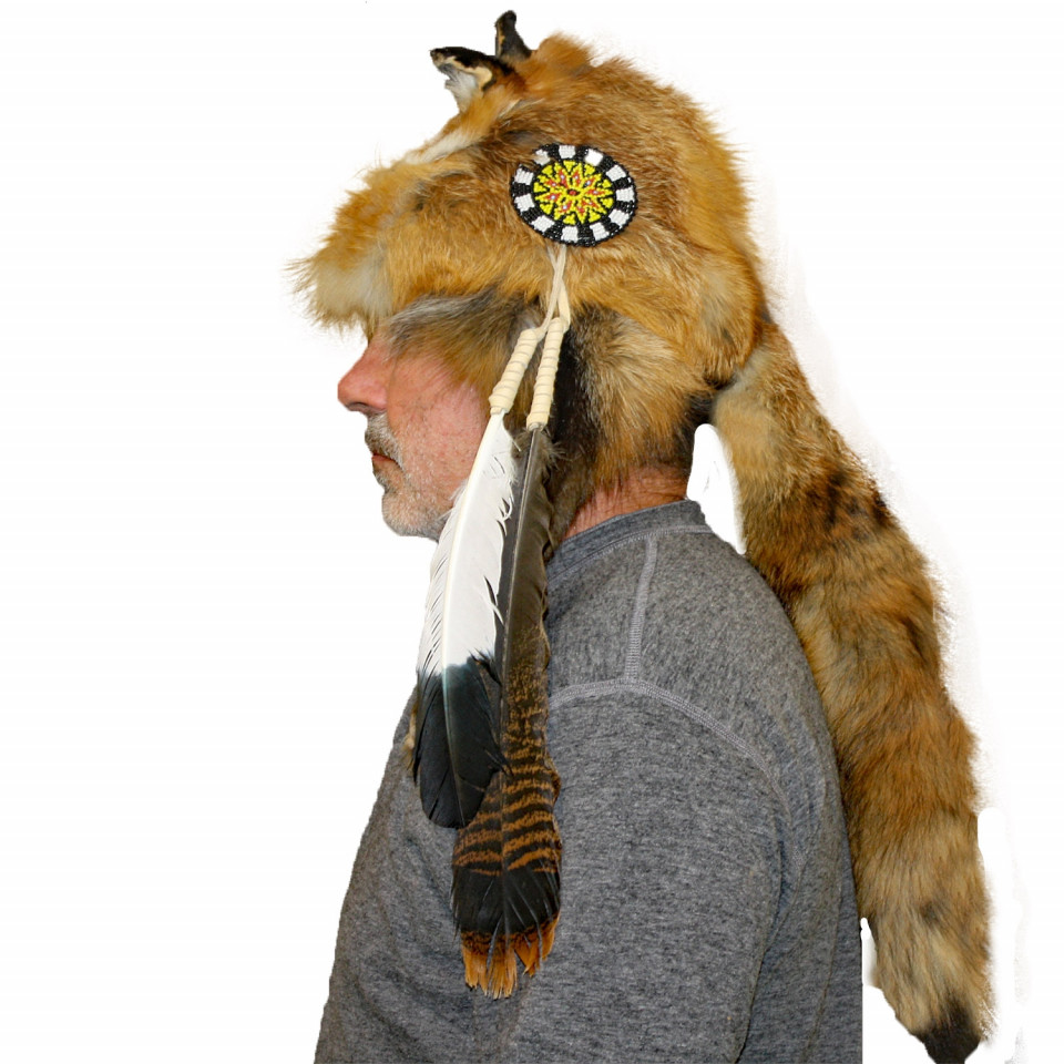 Glacier Wear - Coyote Mountain Man Style Fur Hat With Cape 