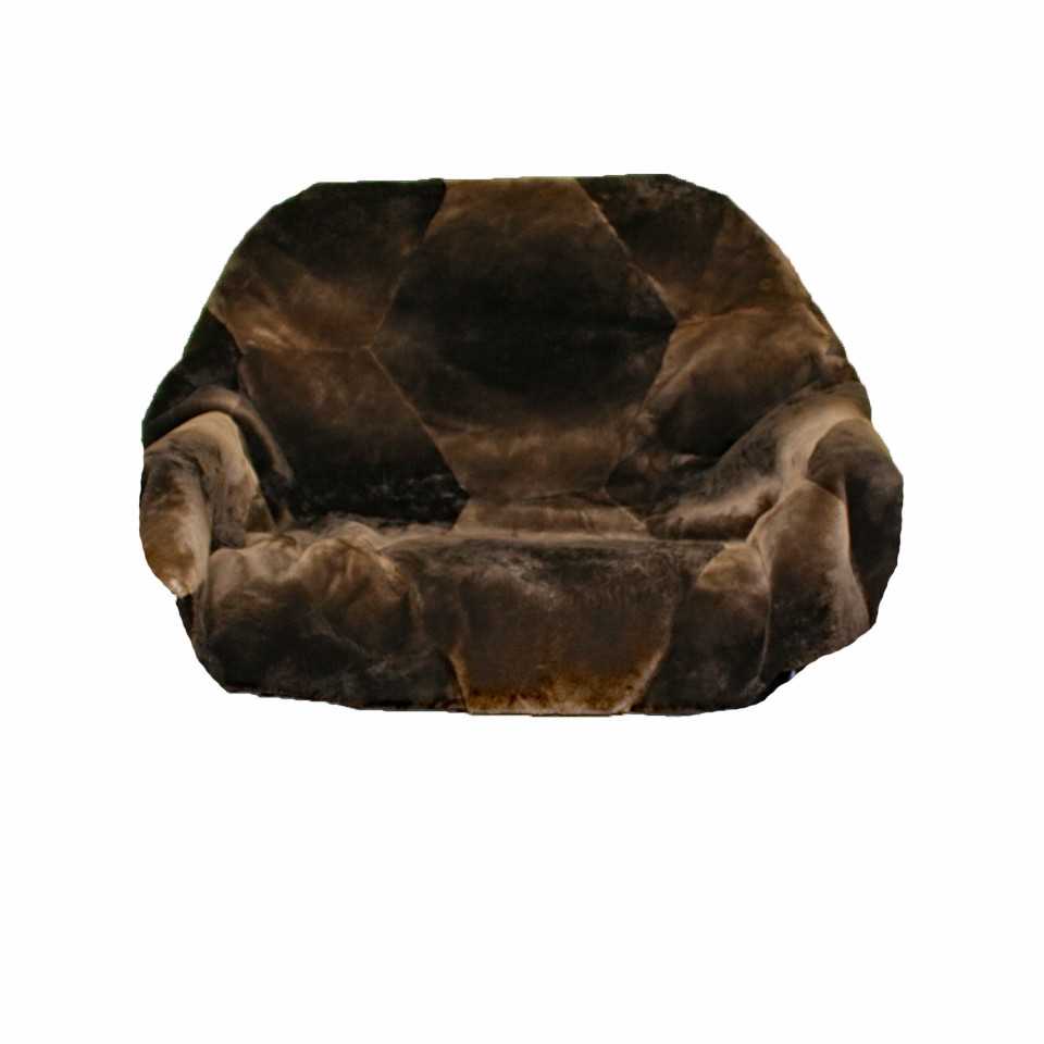 Glacier Wear - Natural Plucked & Sheared Beaver Couch Throw For Sale