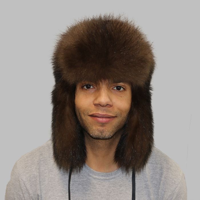 Black Sheared Ranch Fur Hat With Ear Flaps By Sakowitz, Medium, Cuff, EUC Amazon.com: Bibury Real Mink Fur Cossack Hat with Leather  main image 3