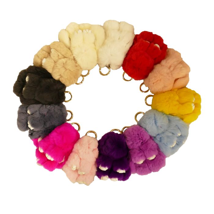 Glacier Wear Genuine Fur Bunny Key Chain Rex Rabbit
