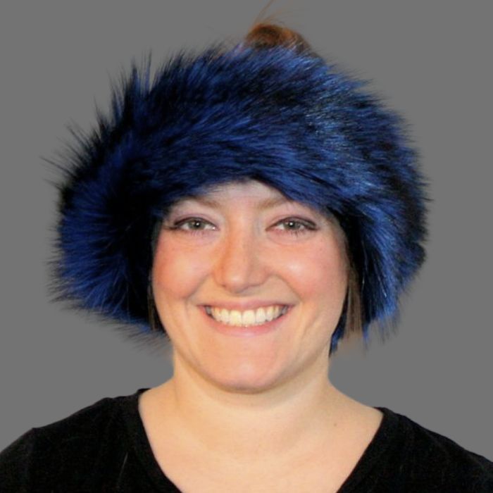 Real dyed Fox Fur headband/collar Glacier Wear - Red dyed Blue Fox Fur Headbands | Fur Neck  main image 4