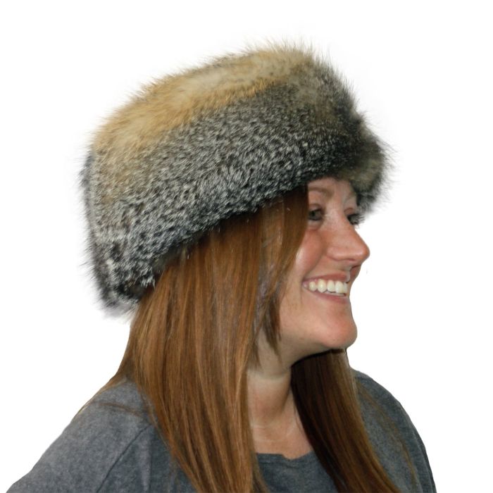 Glacier Wear - Gray Fox Pill Box Style Fur Hat For Sale display picture 1
