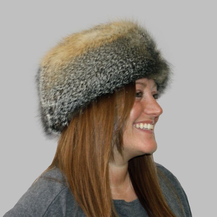 Glacier Wear - Gray Fox Pill Box Style Fur Hat For Sale display picture 1