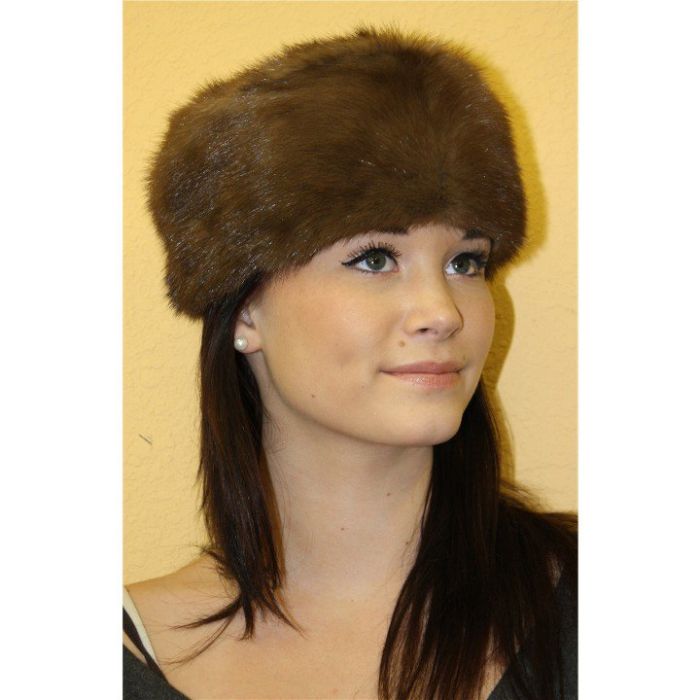 Glacier Wear - Wild Mink Pill Box Style Fur Hat For Sale display picture 1