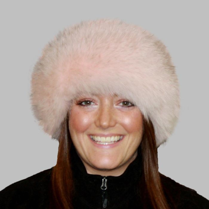 Glacier Wear - Dusty Pink Dyed Blue Fox Fur Headbands | Fur  display picture 2