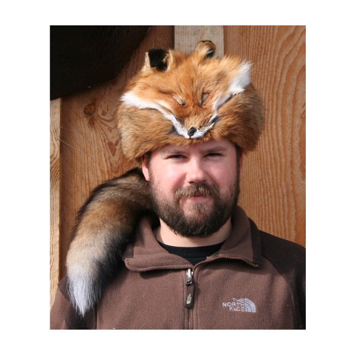 Red Fox Fur Davy Crockett Hat