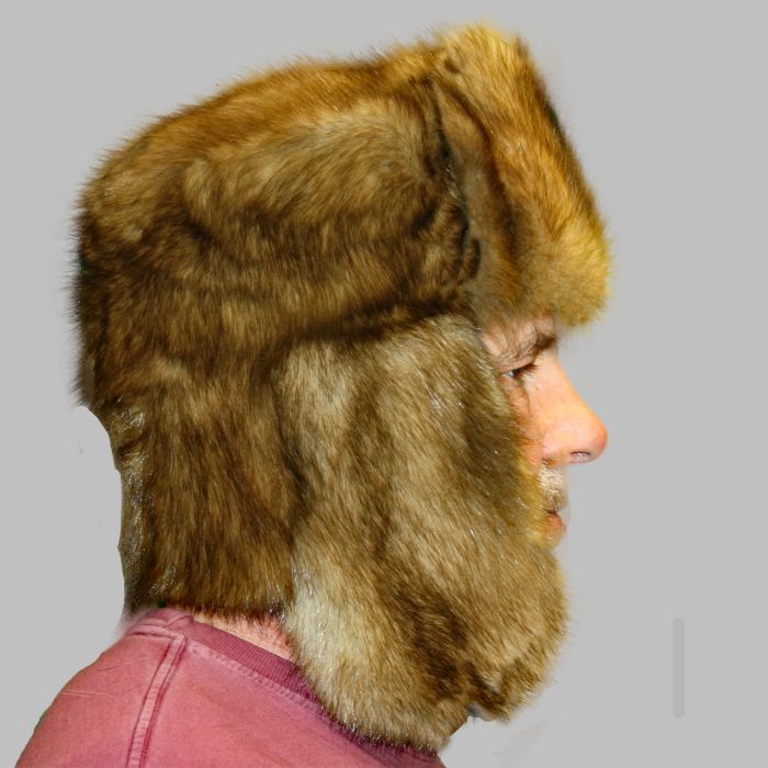 Authentic Russian trooper style sable Ushanka (cap) with two leather ties Glacier Wear - MEN main image 4