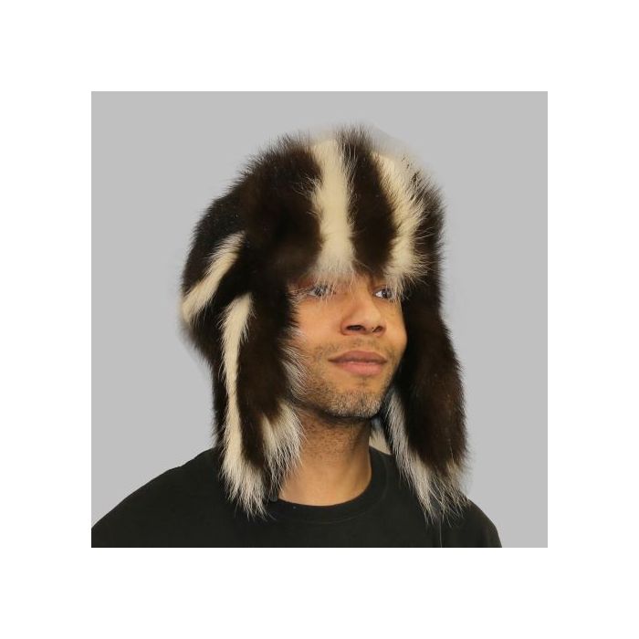 Glacier Wear - Natural Skunk Trooper Style Fur Hat For Sale