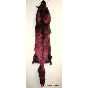 Hot Pink Dyed - Gold Label Silver Fox Pelt