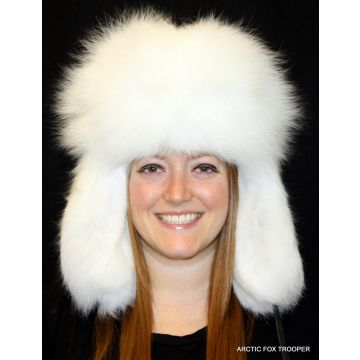 Arctic Fox Fur Russian Trooper Style Hat