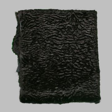 Rabbit Fur Blanket / Plate - Black Carved